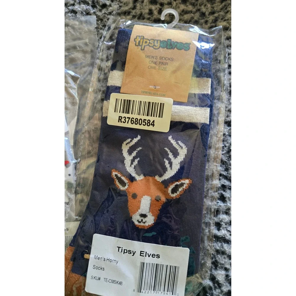 Tipsy Elves Mens Polar‎ Bear Boxer Briefs 3XL and Horny Deer Socks Bundle NWT